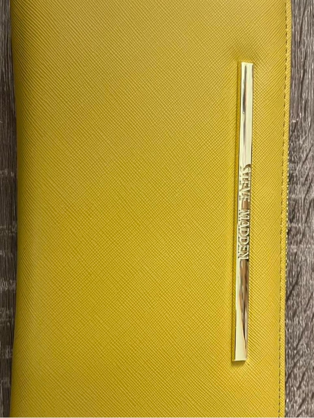 Steve Madden Yellow Saffiano Wallet